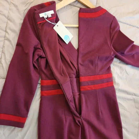 Boden NWT Petite Mulled Wine Nellie Ponte V-Neck Wrap Dress - Picture 8 of 15